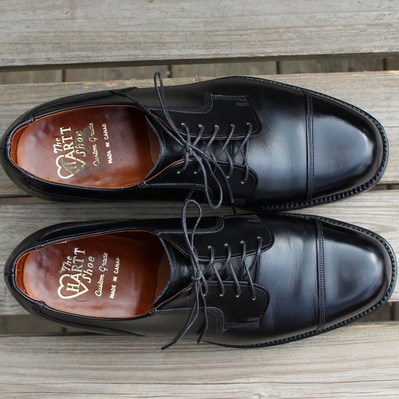Vintage the Hartt Shoe Black Cap Toe Gunboat Derby - Picture 8 of 14